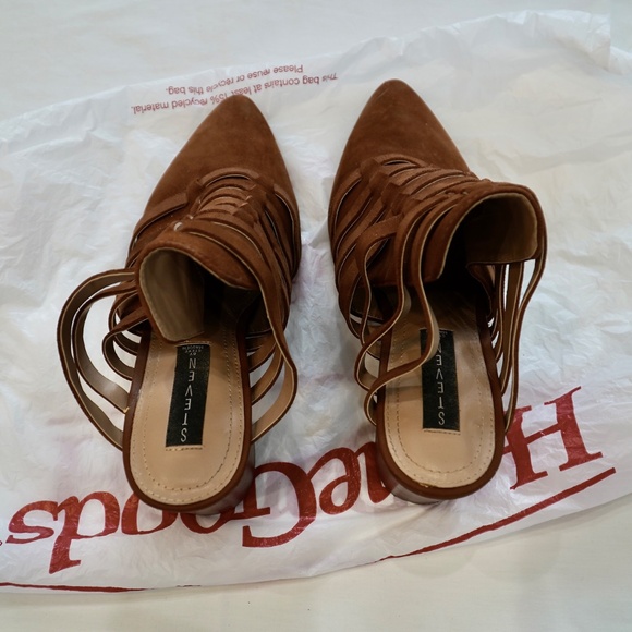 Brown Steve Madden Open Ankle Booties - Picture 2 of 5